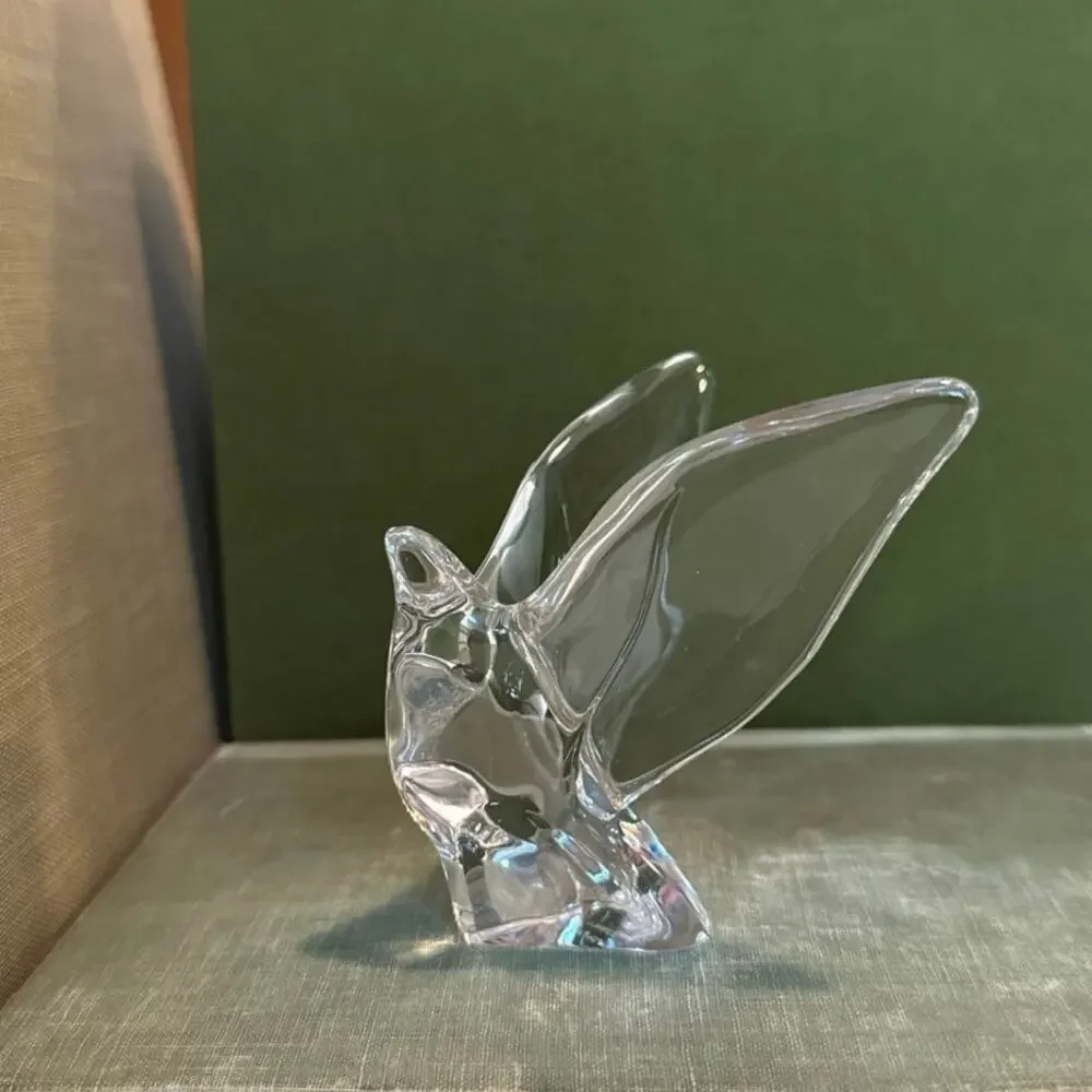 FC 83 France Glass Bird Figurine • Clear Art Glass • 3.25”